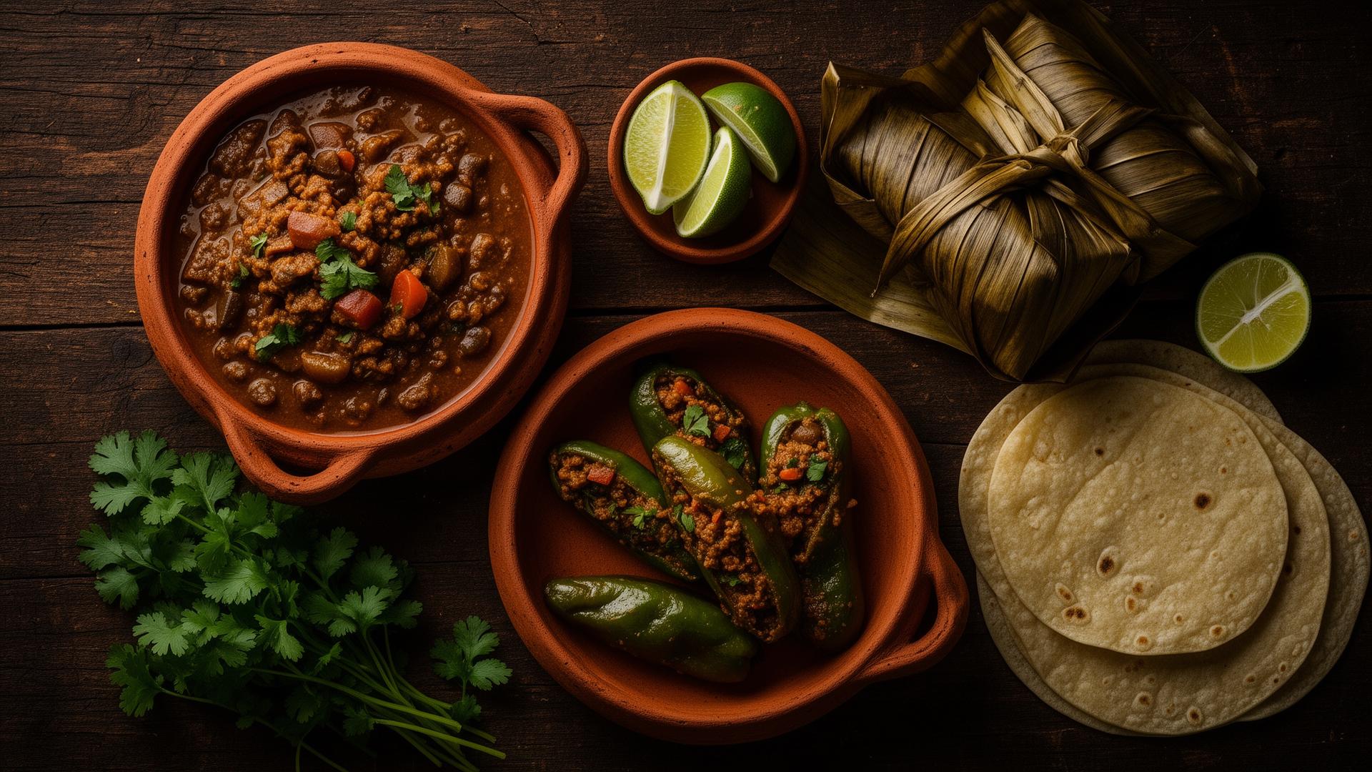 Spread of authentic Guatemalan dishes
